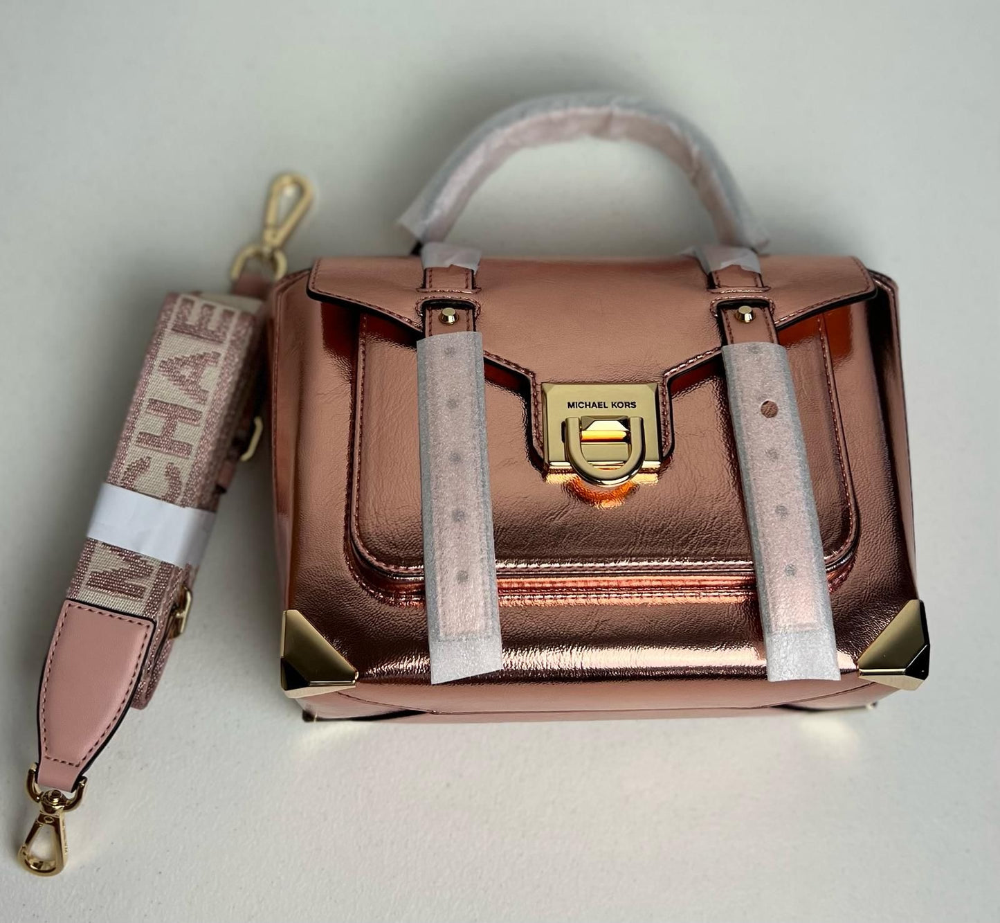 Manhattan Rose Gold Satchel