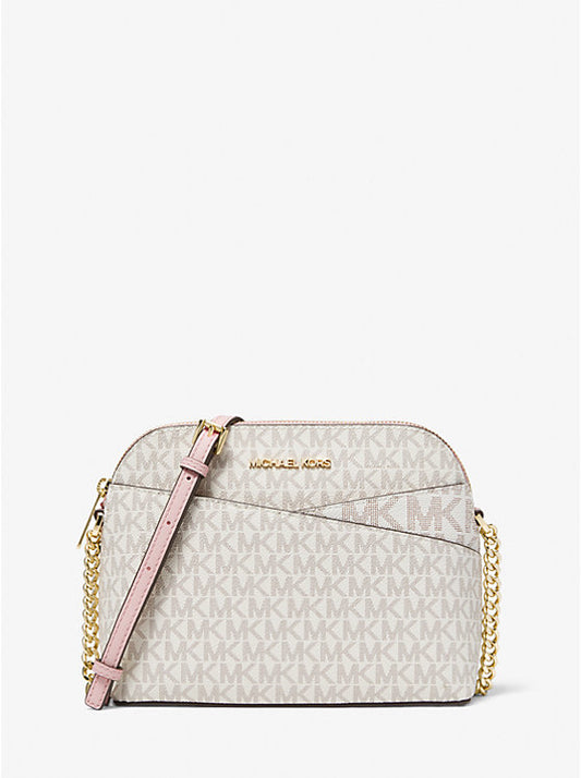 Crossbody Dome de Michael Kors Vainilla Correa Rosada