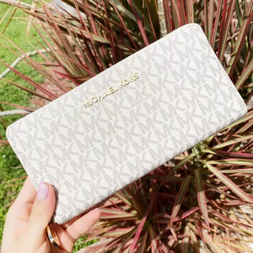 Billetera Michael Kors Monogram Blanca