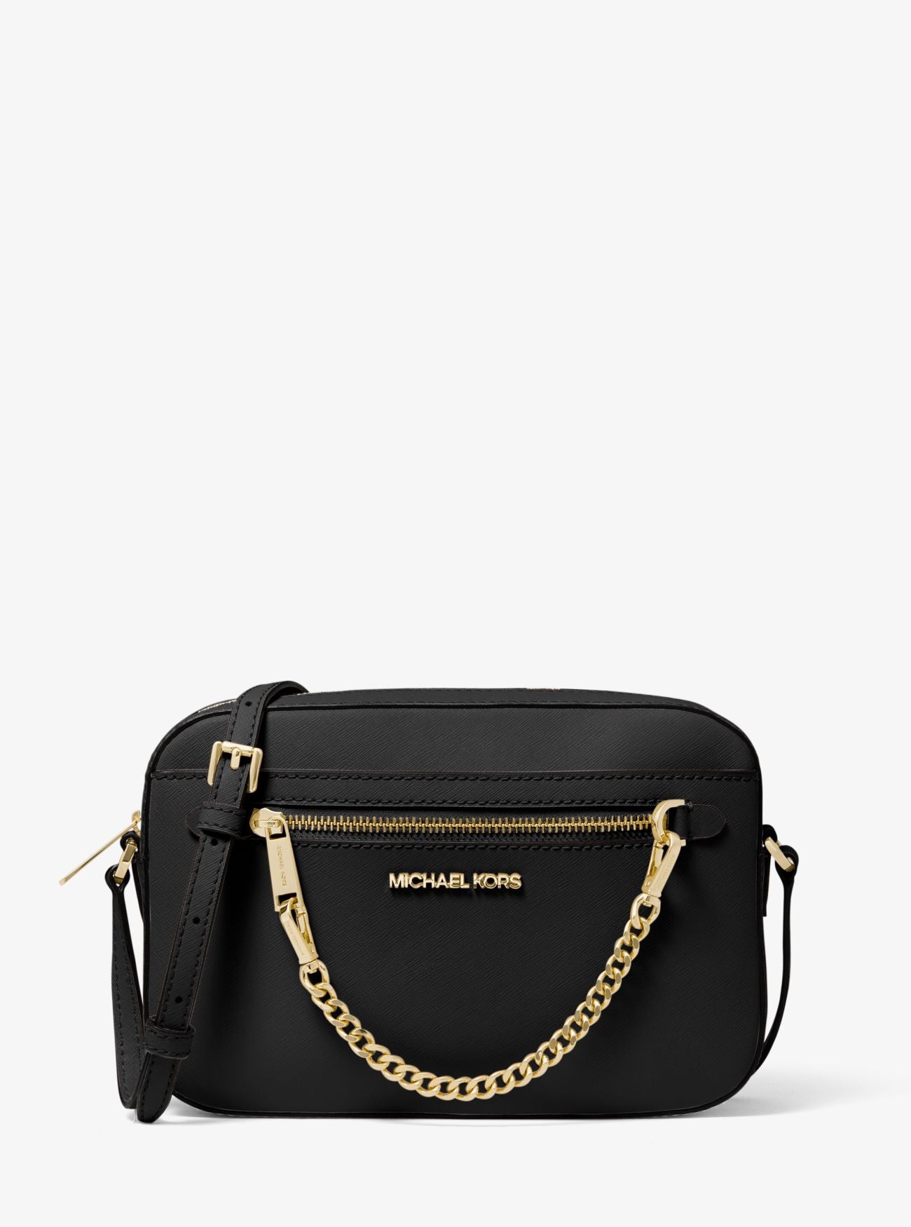 Crossbody Michael Kors Negro con cadena dorada